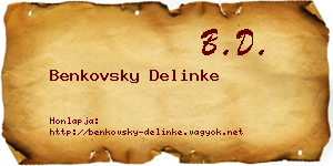 Benkovsky Delinke névjegykártya